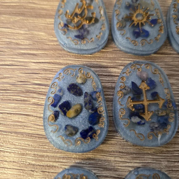 Blue and Gold Witches Runes Set - Picture 3 of 5
